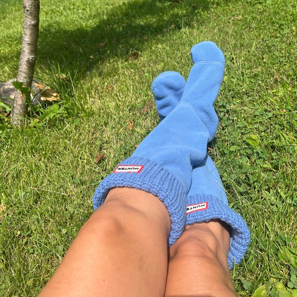 Hunter Boot Liner Socks Women’s Blue Fleece Warm for Winter! - Picture 1 of 10